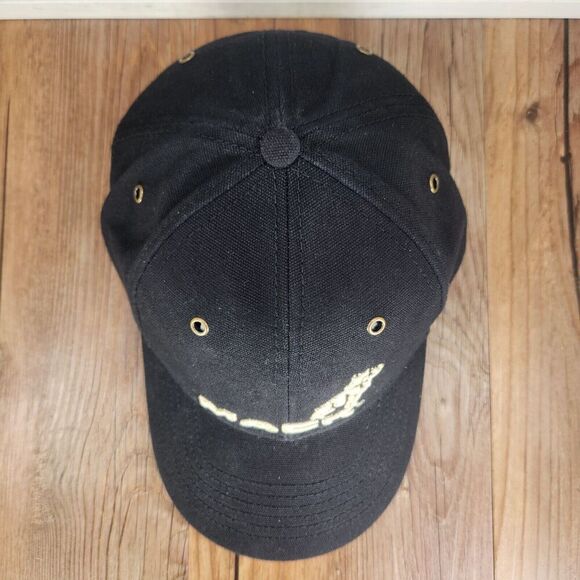 Mack Trucks Bulldog Hat Cap Strap Back Black Big Rig Semi Mens Logo Gold Casual - Picture 7 of 11